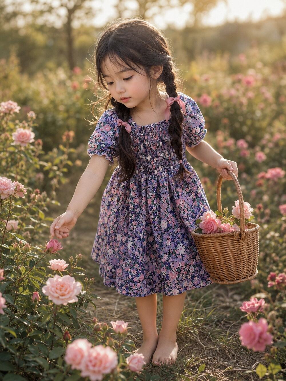 Forevermore Blooming Floral Flowy Smocked Puff Slv dress 5T